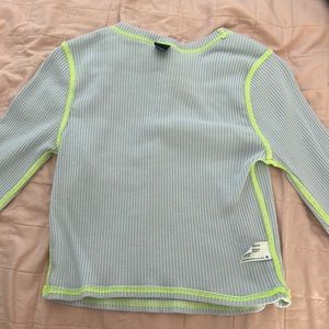 Wild fable long sleeve baby blue with neon green stitching